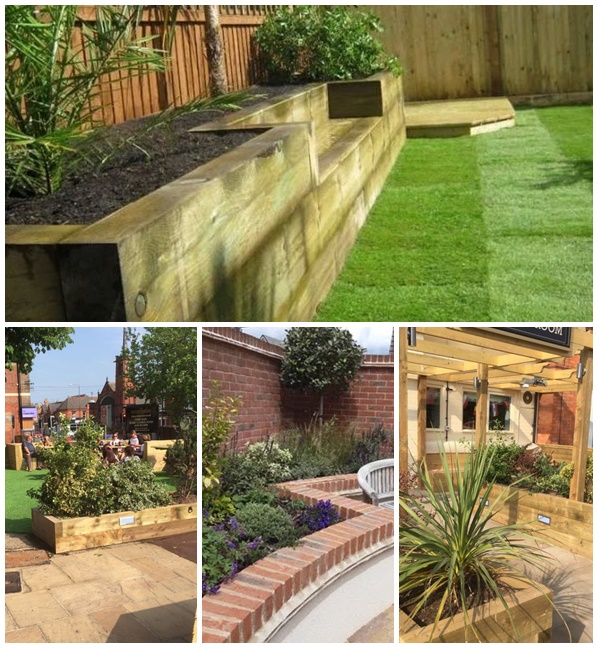 Raised Beds, Railway Sleepers, Nottingham, UK